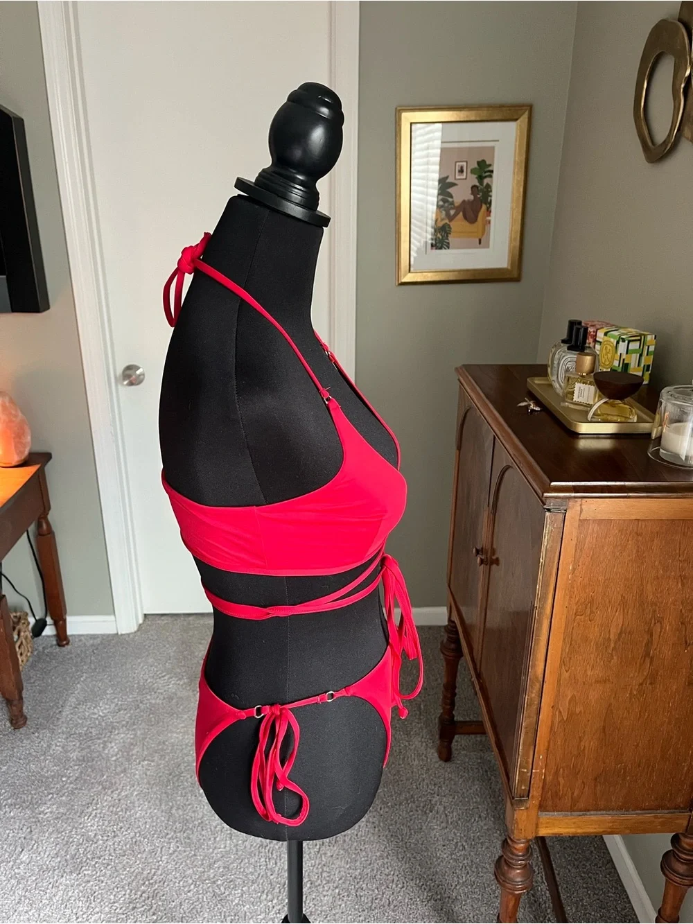 Red Strappy Wrap Toluca Swim Bikini Set - Women Swim